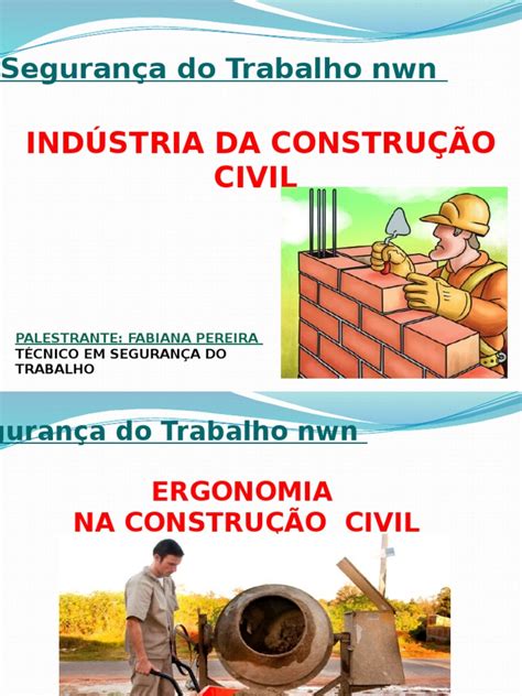 PDF Palestra Ergonomia Na Construção Civil Segurança Do Trabalho