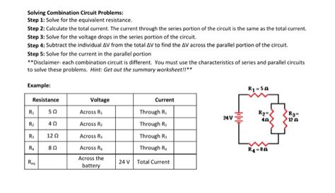 Solved Solving Combination Circuit Problems Step 1 Solve Worksheets Library