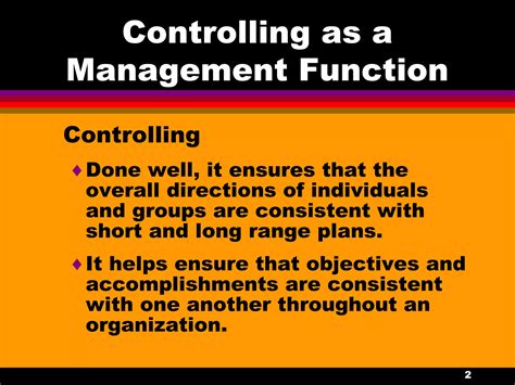 Management Function Controlling Ppt