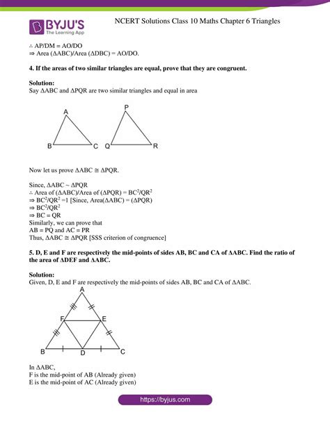 Ncert Solutions For Class Maths Chapter Triangles