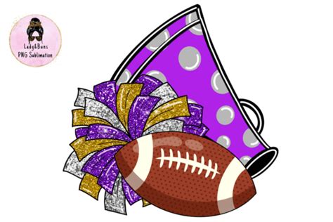 Purple Glitter Football Cheer Sublimatio Graphic by LadyAndBuns ...