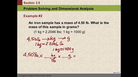 10 26 Problem Solving And Dimensional Analysis Youtube