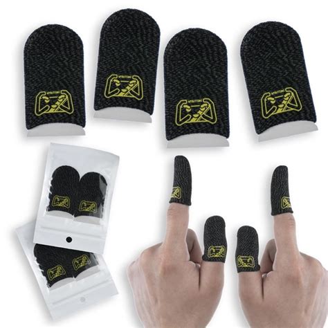 Игровые напальчники Mybuttons Classic черные с желтым лого для игр на ...