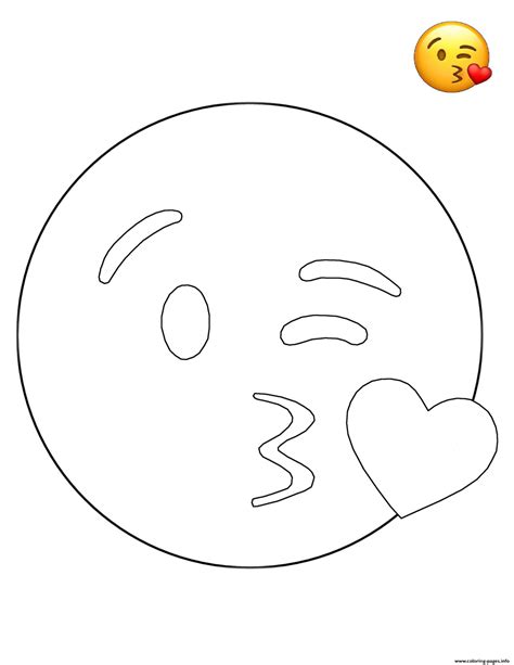 Emoji Kissing Free Sheets Coloring Page Printable Emoji Coloring