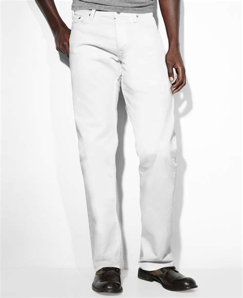 Levi's 569 Loose Straight Fit White-wash Jeans in White for Men | Lyst