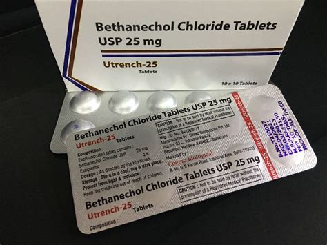 Bethanechol Chloride 25mg Tablets Inr 1415 Box By Chemo Biological