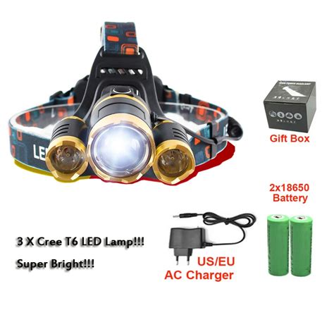 Supper Bright Lumens X Xml Cree T Led Headlamp Waterproof