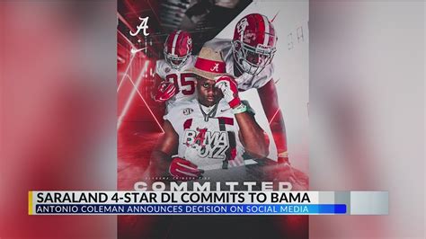 Saraland Star Dl Commits To Alabama Youtube