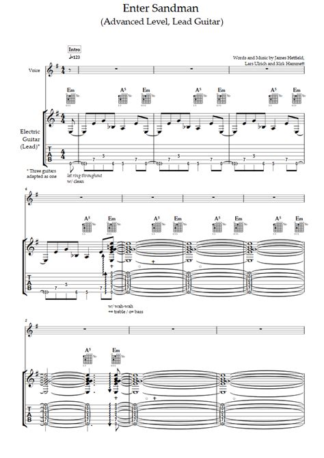 Enter Sandman Guitar Chords