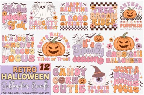 Retro Halloween Sublimation Bundle Graphic By Crafts Store Creative