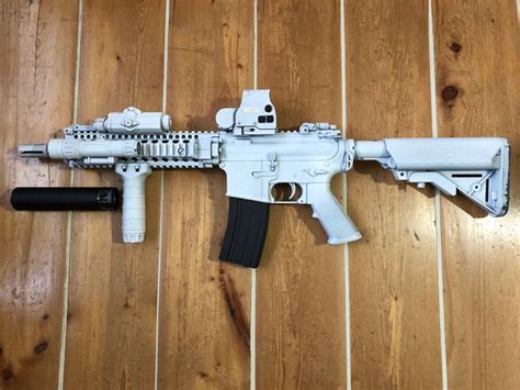 東京マルイ次世代m4cqb R改 Mk18mod1 冬季迷彩仕様中古ジャンク扱いhk416 Mk16 Mk17 Sopmod Socom