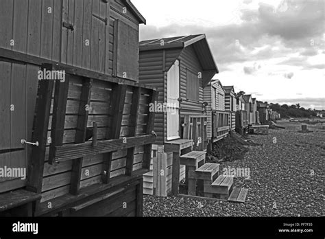 Wooden Beach Huts Whitstable Kent Stock Photo Alamy