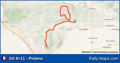 SS 8 11 Piolenc Stage Map Rallye Terre De Vaucluse 2008 CFR Terre