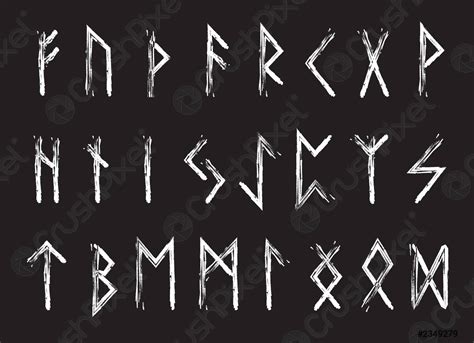 Rune Set Of Letters Runes Alphabet Runic Alphabet Writing Ancient