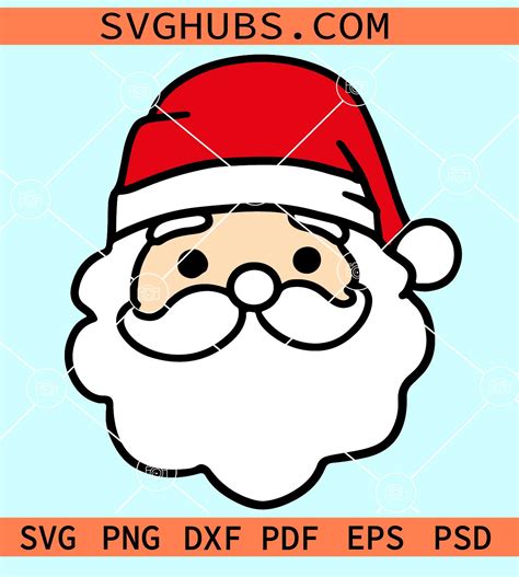 Santa Face Layered Svg Santa Claus Face Svg Santa Layered Cut File