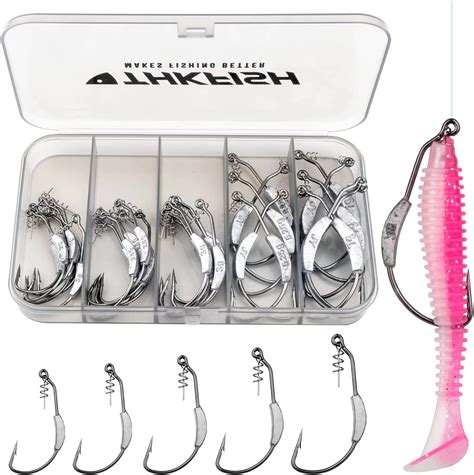 Thkfish Fishing Hooks Twist Lock Hooks Weighted Hooks Swimbait Hooks