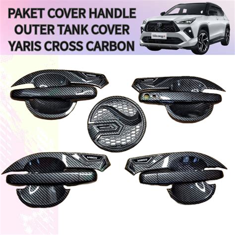 Jual Paket Cover Outer Handle Tank Cover Yaris Cross Carbon