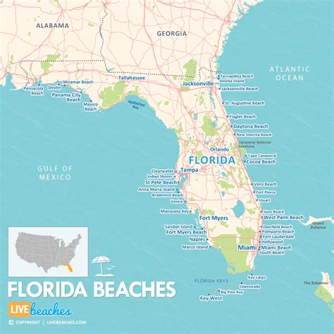 Map of Beaches in Florida - Live Beaches