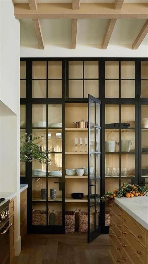 Glass pantry doors transitional kitchen – Artofit