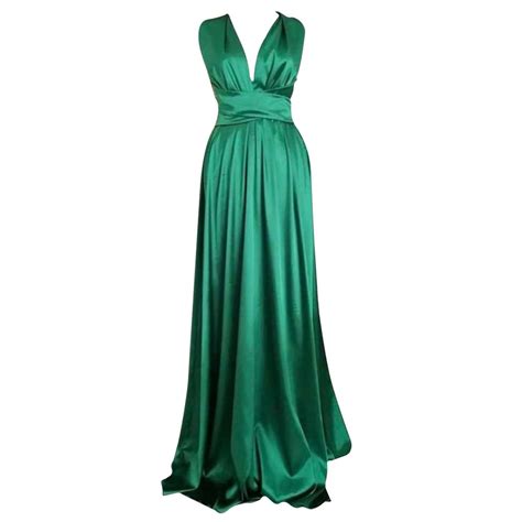 Rochie Versatila Lunga Verde Smarald Satin Domnisoare De Onoare