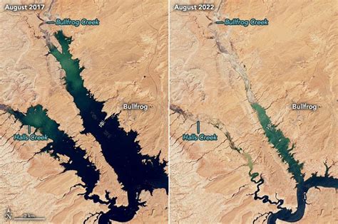 Side By Side Satellite Photos Show The Dramatic Decline Of Lake Powell