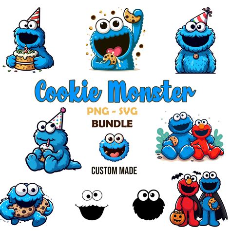 Cookie Monster Svg Png Bundle Elmo Icons Cartoon Svg Cookie Inspire