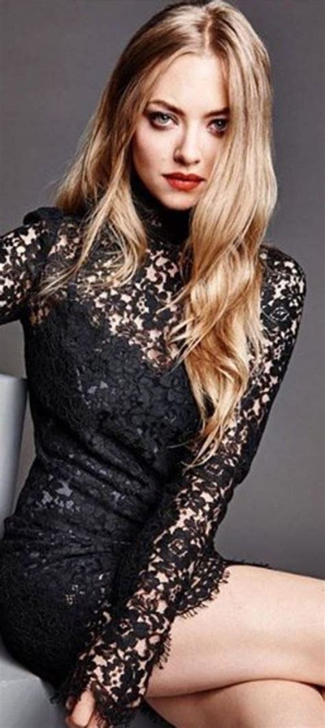 Who Made Amanda Seyfrieds Black Lace Long Sleeve Dress Black Lace