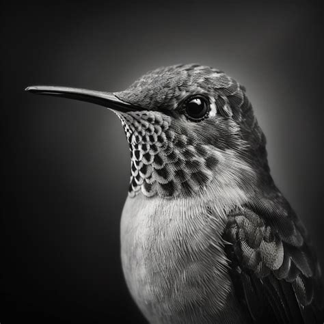 Un P Jaro Con Un Pico Largo Y Un Fondo Blanco Y Negro Foto Premium