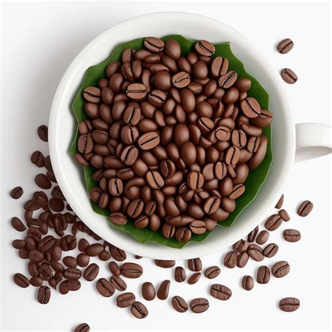 Premium Ai Image A Coffee Beans And Leaf And Glass Of Coffee In The