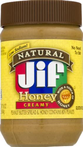 Jif Natural Creamy Honey Peanut Butter 16 Oz Frys Food Stores