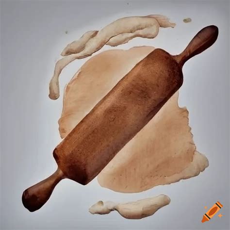 Wooden Rolling Pin Rolling Out Dough