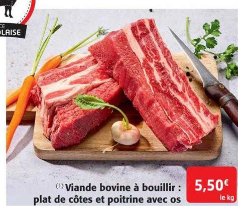 Promo Viande Bovine à Bouillir Plat De Côtes Et Poitrine Avec Os chez