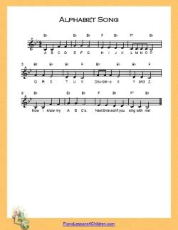 Alphabet Song (ABC Song) - lyrics, videos & free sheet music for piano