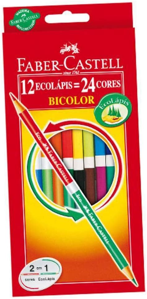 Lápis de Cor Faber Castell EcoLápis Bicolor 12 Lápis 24 Cores 2