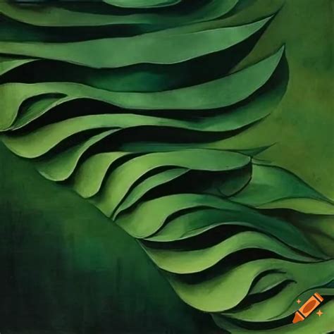 Close Up Painting Of Wavy Stems And Leaves On Craiyon