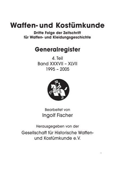 Generalregister Gesellschaft F R Historische Waffen