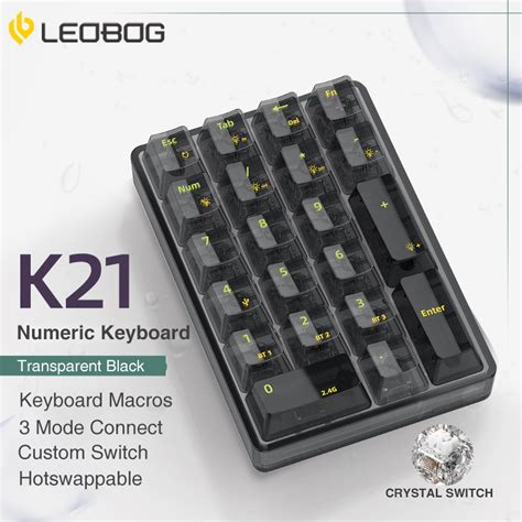 AULA Leobog K Keys Transparent Numeric Keyboard G Type C Bluetooth Connection Hot