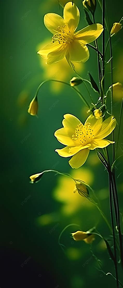 Yellow Flowers In The Green Background Wallpaper Image For Free ...