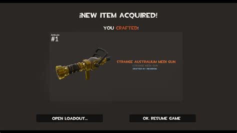 How To Craft An Australium Medi Gun In Tf2 Youtube