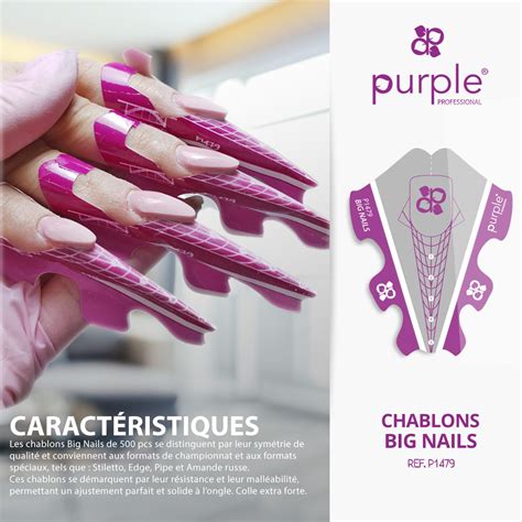 Chablons Pour Ongles Big Nails Pcs Purple Fraise Nail Shop