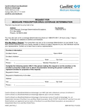 Fillable Online Request For Medicare Prescription Drug Covergae