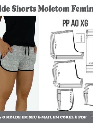 Molde Modelagem Shorts Moletom Feminino 3034 Compre Produtos