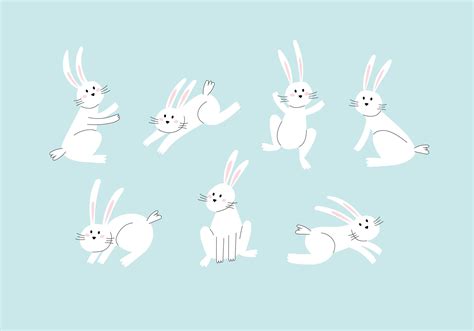 Easter Bunny Trendy Set Minimalist Holiday Characters Cute Stylized