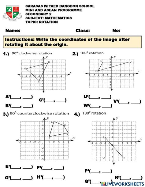 Rotation Worksheets - Worksheets Library