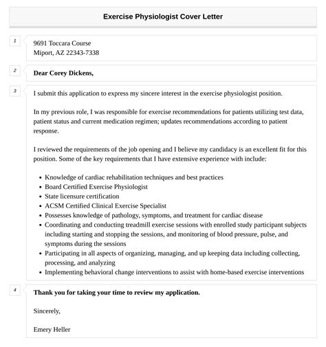 Exercise Physiologist Cover Letter Velvet Jobs