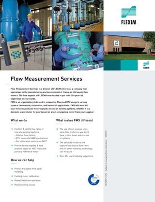 Flexim Fluxus Ultrasonic Flow Meters Flow Measurement Services