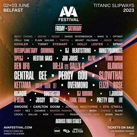 Ava Belfast 2023 Day Splits Announced Ava Festival