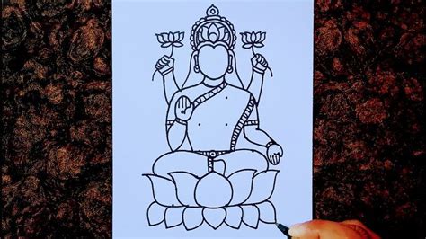 Maa Lakshmi Drawing From 47 Dots Easy How To Draw A Goddess Lakshmi