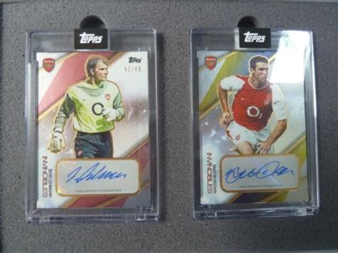 Topps Arsenal Invincibles Set Of 16 Encased Autographs Henry Bergkamp