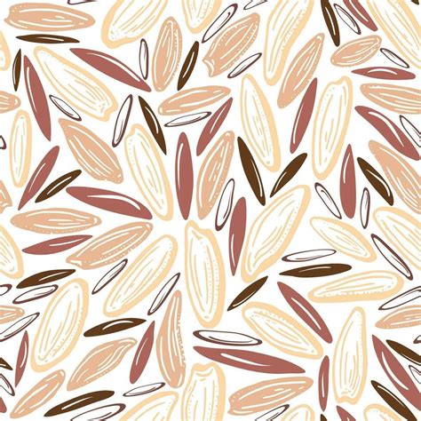 Rice Seamless Pattern Vector Brown Black Grain Vector Art At